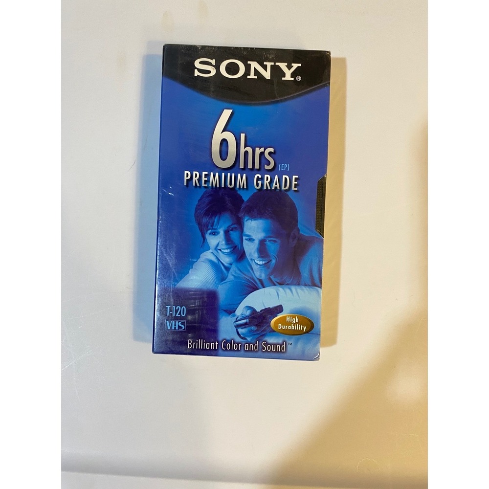 Sony‎ Premium Grade T-120 VHS Blank Video Cassette Tape 6 Hour EP Mode T-120VL